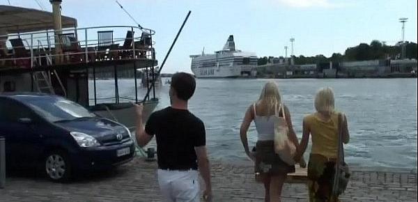  two nasty blondes suck dudes cock all naked on seas shore